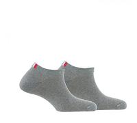 Kindy - Lot de 2 paires de chaussettes invisibles en coton MADE IN FRANCE - couleur - Gris - Pointure - 43-46