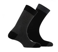 Kindy - Lot de 2 paires de mi-chaussettes en coton coloris contrasté - couleur - Gris - Pointure - 39-42