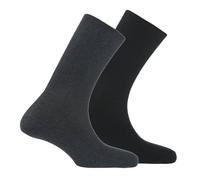 Kindy - Lot de 2 paires de mi-chaussettes non-comprimantes en coton - couleur - Anthracite Noir - Pointure - 43-46