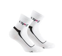 Kindy - Lot de 2 paires de socquettes sport en coton - couleur - Blanc - Pointure - 37-41