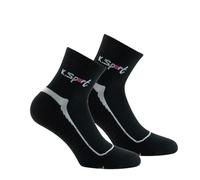 Kindy - Lot de 2 paires de socquettes sport en coton - couleur - Noir - Pointure - 37-41