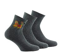 Kindy - Lot de 3 paires de soquettes en coton Chat et plumetis - couleur - Gris - Pointure - 37-41