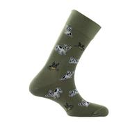Kindy - Mi-chaussettes en coton all over bulldogs MADE IN FRANCE - couleur - Kaki - Pointure - 39-42