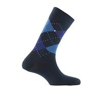 Kindy - Mi-chaussettes en coton Drapeau Intarsia MADE IN FRANCE - couleur - Marine - Pointure - 39-42