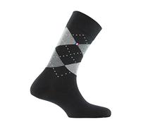 Kindy - Mi-chaussettes en coton Drapeau Intarsia MADE IN FRANCE - couleur - Noir - Pointure - 43-46