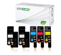 Kineco 5 Toners compatibles avec Dell C1760nw, 1250c, C1765nfw, Série C1700, 1350cnw, 1355cnw - Noir 2.000 Pages chacun, Couleur 1.400 Pages chacun