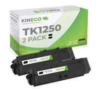 Kineco Lot de 2 toners compatibles avec Kyocera TK-1250, noir, capacité élevée (2 x 3000 pages) pour modèles ECOSYS MA3500FX, MA3501WFX, PA3500WX, PA3500X et Plus