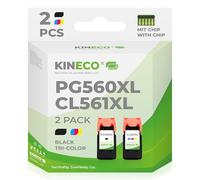Kineco Lot de cartouches d'encre PG-560XL / CL-561XL (noir + couleur) - Remplacement pour Canon PG-560XL & CL-561XL pour Pixma TS- & TR Series - Haut rendement