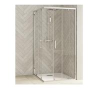 Kinedo Porte de douche coulissante SMART DESIGN avec seuil version droite Angle A/C 900mm Profilé chromé et Verre Transparent