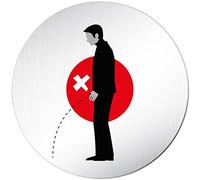 Kinekt3d Leitsysteme Toiletten Plaque de WC avec inscription en allemand "Bitte im Sitzenpinkeln nicht im Stehen pink" Ø 100 mm