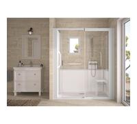 Kinemagic7 Sérénité+ 140x90 Niche Coulissant Basse Transparent Thermostatique - KINEDO KT-1409-NBC-TN3-GSP3