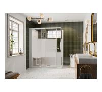 Kinemagic7 Sérénité+ 160x80 Angle Coulissant Mixte Dépoli 1 bande Thermostatique - KINEDO KT-1608-AMC-DB3-GSPN