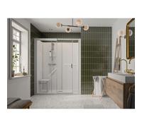 Kinemagic7 Sérénité+ 160x80 Niche Coulissant Haute Transparent Thermostatique - KINEDO KT-1608-NHC-TN3-GSPW