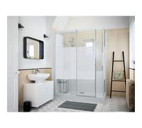 Kinemagic7 Sérénité 170x70 Angle Coulissant Mixte Dépoli 1 bande Thermostatique - KINEDO KT-1707-AMC-DB3-GSX