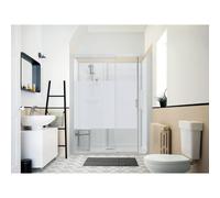 Kinemagic7 Sérénité 170x70 Niche Coulissant Haute Dépoli 1 bande Thermostatique - KINEDO KT-1707-NHC-DB3-GSV