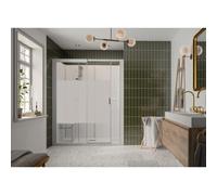 Kinemagic7 Sérénité+ 170x70 Niche Coulissant Haute Dépoli 1 bande Thermostatique - KINEDO KT-1707-NHC-DB3-GSP1