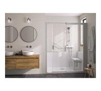 Kinemagic7 Sérénité 170x80 Niche Coulissant Basse Transparent Thermostatique - KINEDO KT-1708-NBC-TN3-GSW