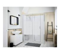 Kinemagic7 Sérénité 170x90 Angle Coulissant Haute Dépoli 1 bande Thermostatique - KINEDO KT-1709-AHC-DB3-GS4