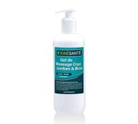 KINÉSANTÉ Gel de massage Cryo Jambes & Bras 500 ml - Effet Froid Intense - Gel Rafraîchissant et Tonifiant pour Massage Corporel - Texture Non Grasse