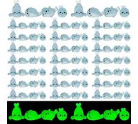 Kinesgsg 100 Pièces Mini Figurines d'animaux Lumineuses, Mini-Animaux Lumineux Phoque, Figurines de Phoque Minuscules en Résine, pour Aquarium, Jardin Miniature, Maison de Poupée