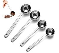Kinesgsg 4 Pièces Cuillère Doseuse Café, Cuillère Doseuse à Café en Acier Inoxydable, Cuillere à Doser avec Long Manche, pour Infusion en Vrac, Rose, Cafés, Épices (15 ml et 30 ml)