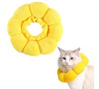 Kinesgsg Colerette Chat Anti Lechage Anti Grattage, Ajustable 20-32cm | Doux Tournesol Collier de Récupération Chats, pour Chats Chiots Protection Prévention des Infections (L)
