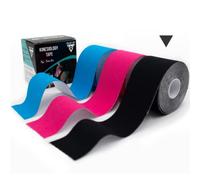 Kinesio Tape (5cm x 5,0m), Bande de Kinésiologie Hypoallergénique et Résistante à l'eau, Physio Tape Èlastique et très Adhésive, Bande Taping, Bande Sportive en différentes Couleurs (Noir)