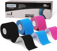 Kinesiology Tape For Muscle,3 Rolls Of 5 Cm X 5 M Kinesiology Tape,Waterproof & Elastic Sport Tape-Skin-Friendly Tape For Knees Shoulders Elbows