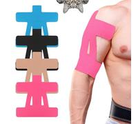 Kinesiology Tape For Shoulder Pain Relief,Kinesiology Tape For Shoulder,Precut Kinesiology Tape For Knees,Waterproof & Elastic, Breathable,Hypoallergenic Latex-Free Elastic (10*Red)