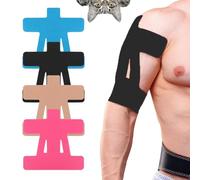 Kinesiology Tape For Shoulder Pain Relief,Kinesiology Tape For Shoulder,Precut Kinesiology Tape For Knees,Waterproof & Elastic, Breathable,Hypoallergenic Latex-Free Elastic (10*Black)