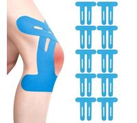 Kinesiotape,Mengger 10 Bandes Prédécoupées pour Genoux,Bandes Kinesiotape Prédécoupées pour Genoux,Bandes Kinésiologiques,Bandes Musculaires,Bandes Physiothérapeutiques Imperméables(Bleu)