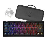 KINESIS Clavier mécanique Gaming TKO | Commutateurs blancs Clicky | Disposition 60% | Barre d'espace divisée | Hotswap | Touches PBT | Corps en aluminium | Étui de voyage SF Shock Limited Edition