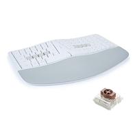 KINESIS mWave Clavier ergonomique pour Mac (blanc) | Commutateurs mécaniques | Bluetooth et USB | Programmable | Rétroéclairé | Modificateurs et raccourcis macOS
