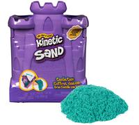 Kinetic Sand , Castle Case avec 453 g de sable à modeler bleu sarcelle, bac de jeu multi-usage et conteneur de rangement, jouets sensoriels pour les enfants à partir de 3 ans