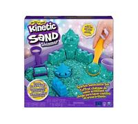 Kinetic Sand |Château de sable Shimmer | Sable cinétique 454 g | Sable magique | Sable coloré pailleté vert | 3 accessoires et bac inclus | Jouets pour enfants et filles 3 ans