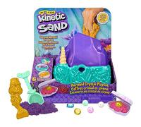 Kinetic Sand, Ensemble de jeu sirène en cristal, 481 g de sable de jeu, sable doré scintillant, rangement et outils, jouets sensoriels pour enfants à partir de 3 ans