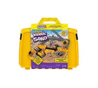 Kinetic Sand - Mallette Chantier Construction - 907g Sable Magique, Grue, Camion, Moule, Bac - Set Activites Garcon Et Carte