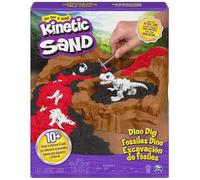 Kinetic Sand Sable Magique - Fossiles De Dinosaures 454 G + 2 Accessoires - 10 Os Cachés - Sculptez à l'Infini ce Sable Coloré comme de la Pâte à Modeler - Jouet Sensoriel - Jouet Enfant 6 Ans Et +