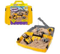 Kinetic Sand Sable Magique - Mallette de Construction 907 G + 3 Accessoires - Emportez Votre Sable À Modeler Partout & Sculptez Vos Créations comme De La Pâte À Modeler - Jouet Enfant 3 Ans Et +