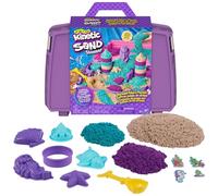 Kinetic Sand Sable Magique - Mallette Palais de Sirène 934 G - Jouet Enfant | 3 Couleurs Dont 1 Scintillante - 6 Moules Et 1 Pelle Coquillage - 1 Décor Prédécoupé - Jeu Et Rangement Pratiques - Dès 3 Ans