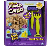 Kinetic Sand SABLE MAGIQUE - PLAGE 340 G DE SABLE + 9 ACCESSOIRES - Créé Différentes Formes Hypnotisantes avec Ce Sable Magique Comme avec De La Pâte A Modeler - Jouet Enfant 3 Ans Et +