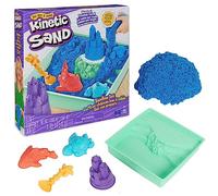Spin Master – Kit Kinetic Sand Bleu 454 g – bac, moules et pelle – Dès 3 ans