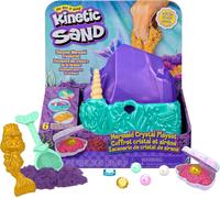 Spin Master - Kinetic Sand Jeu Sirène en cristal 481 g Sable doré scintillant avec rangement
