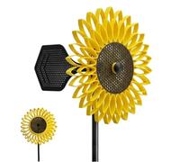 Kinetic Sunflower Windmill,3D Printed Sunflower Wind Spinner, 360° Outdoor Rotating Windmill with Smooth Bearing,Easy Install Garden Decor for Yard, Lawn, Patio, Backyard, Balcony
