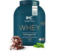 Kinetica Protéine Whey en Poudre, Chocolat Menthe, 22 g de protéines/portions, 76 portions, poudre de protéine de lactosérum de l'UE, sans gluten, pour végétariens, pot de 2,27 kg