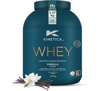 Kinetica Protéine Whey en Poudre, Vanille, 23 g de protéines/portions, 76 portions, poudre de protéine de lactosérum de l'UE, sans gluten, convient aux végétariens, pot de 2,27 kg
