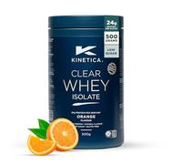 Kinetica Sports Clear Isolat de lactosérum - Saveur orange | Isolat/portion de protéines de lactosérum de 24 g, 15 portions/paquet de 500 g | Profil d'acides aminés naturels | Faible en lactose | Se
