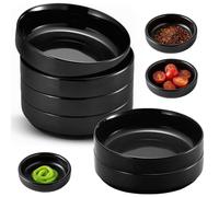 KineticKraft 6 Mini Bols À Sauce Noirs Givrés 8,7×2,5 Cm