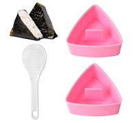 KineticKraft Lot de 2 moules triangulaires en plastique rose 136 ml 3 x 9 x 8 cm Kit de fabrication de sushis DIY Moule à boulettes de riz Outil de cuisine