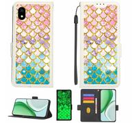 Kinetijy Coque Compatible pour Ordissimo Lenumero2 Mini Coque Étui Housse Case Support [avec Film Protecteur HD d'une dureté de 9H] [Blocage RFID][Paillettes dorées + Brillantes] LPT-YL